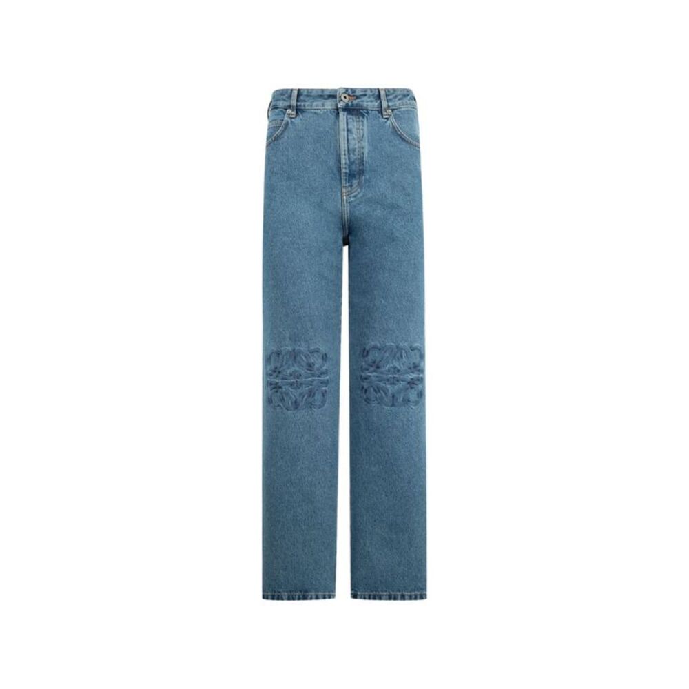 Loewe Men Anagram Baggy Denim Jeans
